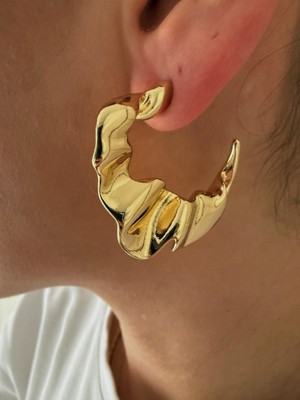 Daphne Kadın Küpe Altın Kaplama Çelik Küpe Suya Dayanıklı Kararma Yapmaz Zarif Küpe