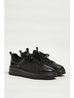 Faruk Balkanas Asap Model Hakiki Kombinasyonlu Deri Ithal Taban Sneaker Ayakkabı