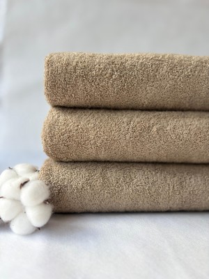 S&R 3 Adet 90X150 cm Banyo-Hamam Havlusu 600 Gram Bej