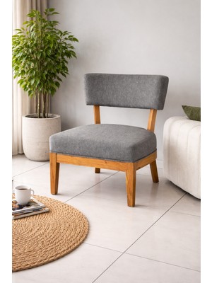 Karma Modern Lounge Berjer – Masif Gürgen Iskelet – Baby Face Premium Kumaş – 80 cm