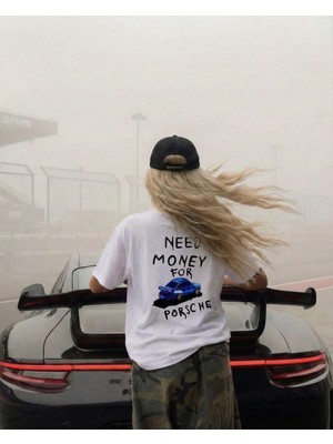 Money For Porsche Baskılı Unisex T-Shirt