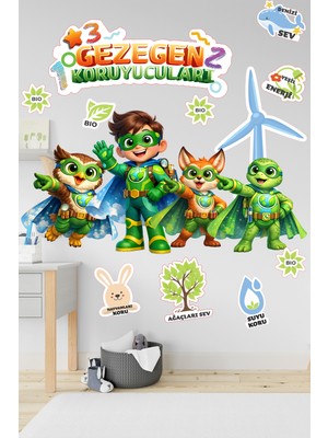 Crevidi Gezegen Koruyucuları Doğayı Koruyorum Cocuk Odası Stickeri