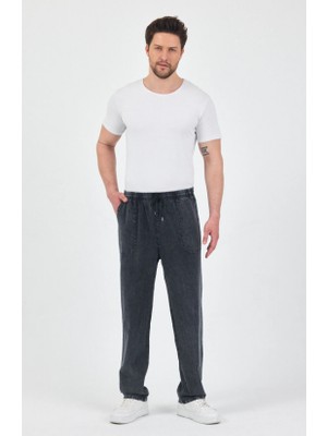 bilqasmi Erkek Rahat Kesim Keten Pantolon – Lastikli Bel Yazlık Pijama Pantolon – 5 Renk