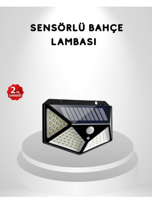 Aesco 100 LED Güneş Enerjili Bahçe Lambası – Pır Sensörlü IP65 Su Geçirmez Dış Mekan Aydınlatma