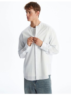 Lc Waikiki Yeni Sezon Regular Fit Hakim Yaka Uzun Kollu Çizgili Poplin Erkek Gömlek