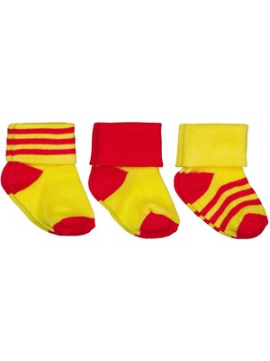 Civil Baby Sarı-Kırmızı Asetat 0-24 Ay Çorap Setleri - Standart Standart