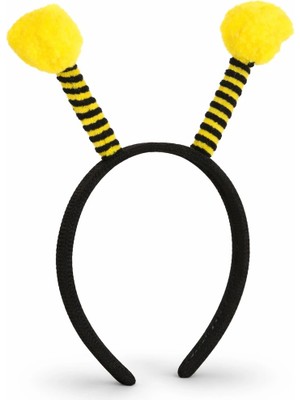 Die Grup Sarı Siyah Arı Antenli Taç - Çocuk Arı Tacı Mega Ponponlu