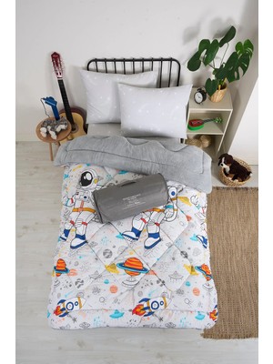 Premium Çift Taraflı Welsoft Yorgan Uyku Seti Özel Çantalı Çarşaf + Yastık Özel Set Tek Kişilik