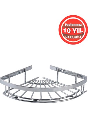 Banyom Home Krom Paslanmaz Çelik Zirve 1'li Şampuanlık Banyo Rafı