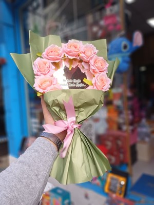 Aynalı LED Çiçek Buketi – Sevgiliye Romantik Hediye