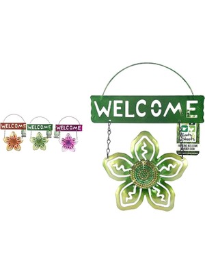 Skygo Balkon ve Bahçe Hoşgeldiniz Tabelası Yeşil Çiçek