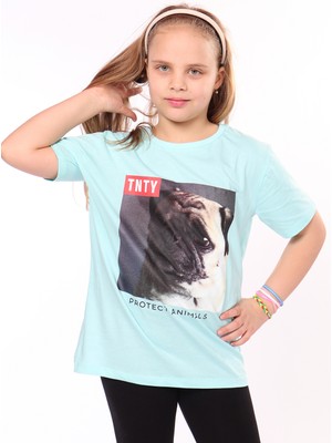 Toontoy Unisex Çocuk Baskılı Bisiklet Yaka Kısa Kollu Tişört