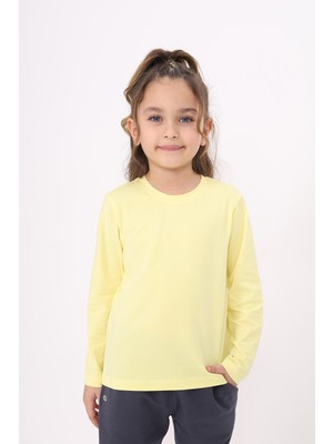 Toontoy Unisex Çocuk Baskılı Bisiklet Yaka Uzun Kollu Tişört