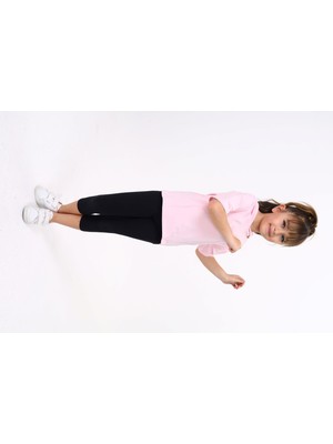 Toontoy Kız Çocuk Baskılı Kapüşonlu Kısa Kollu Tişört