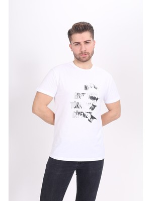 Toontoy Unisex Atatürk Baskılı Bisiklet Yaka Kısa Kollu Tişört