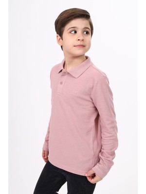 Toontoy Unisex Polo Yaka Düğmeli Uzun Kollu Tişört
