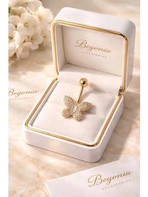 Begonia Accessories 316L Cerrahi Çelik Göbek Piercing Zirkon Taşlı – 2026 Fashion Premium Seri Belly Button Piercing – Kararma Yapmaz, Alerji Karşıtı, Paslanmaz Çelik Göbek Küpesi – Kadın Trend Takı - GP16
