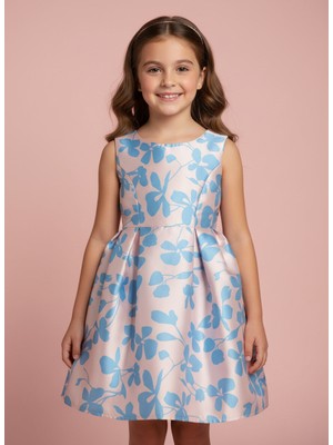 Jolanda Çiçek Desenli Kız Çocuk Özel Gün Elbisesi