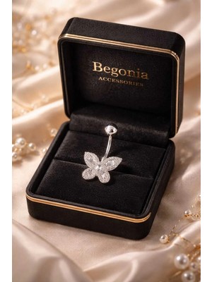 Begonia Accessories 316L Cerrahi Çelik Göbek Piercing Zirkon Taşlı – 2026 Fashion Premium Seri Belly Button Piercing – Kararma Yapmaz, Alerji Karşıtı, Paslanmaz Çelik Göbek Küpesi – Kadın Trend Takı - Gp4