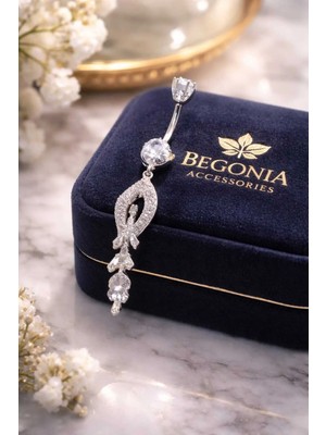 Begonia Accessories 316L Cerrahi Çelik Göbek Piercing Zirkon Taşlı – 2026 Fashion Premium Seri Belly Button Piercing – Kararma Yapmaz, Alerji Karşıtı, Paslanmaz Çelik Göbek Küpesi – Kadın Trend Takı - GP57