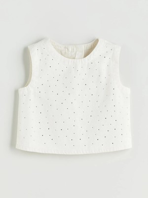 Lc Waikiki Yeni Sezon Bisiklet Yaka Taşlı Kız Çocuk Jean Bluz