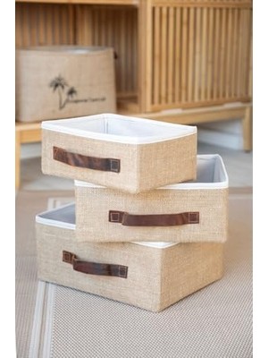 Skygo Jüt Dolap Içi Organizer Takı, Makyaj, Banyo, Ofis Düzenleyici Saklama Kutusu Organizer 30X23X13 cm