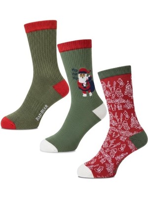 Bad Bear Noel 3'lü Paket Socks Çok Renkli Belirtilmemiş Unısex Çorap Noel 3'lü Paket Socksnoel 3'lü Paket Çorap