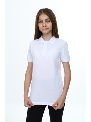 Toontoy Unisex Çocuk Polo Yaka Düğmeli Kısa Kollu Tişört