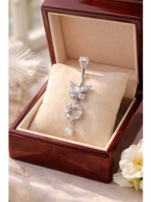 Begonia Accessories 316L Cerrahi Çelik Göbek Piercing Zirkon Taşlı – 2026 Fashion Premium Seri Belly Button Piercing – Kararma Yapmaz, Alerji Karşıtı, Paslanmaz Çelik Göbek Küpesi – Kadın Trend Takı - GP28