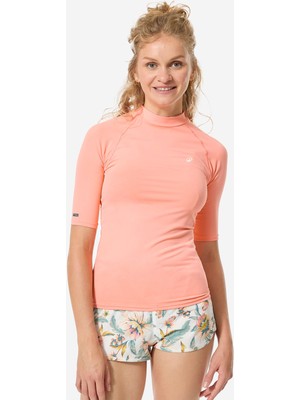 Decathlon Kadın Slim Fit Kısa Kollu Uv Korumalı Tişört - Mercan Rengi - 100