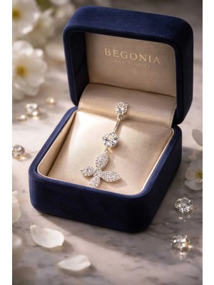 Begonia Accessories 316L Cerrahi Çelik Göbek Piercing Zirkon Taşlı – 2026 Fashion Premium Seri Belly Button Piercing – Kararma Yapmaz, Alerji Karşıtı, Paslanmaz Çelik Göbek Küpesi – Kadın Trend Takı - GP55