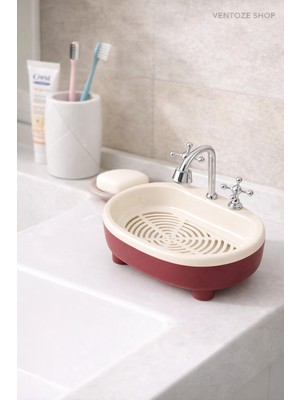 Ventoze Dekoratif Mini Lavabo Tasarımlı Sabunluk | Banyo ve Mutfak Için Eğlenceli Sabun Standı