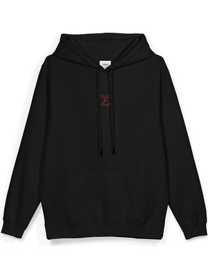 Overoz Doberman Köpek Sırt Baskılı Kapüşonlu Yarı Oversize Unisex Sweatshirt Siyah Hoodie 1193