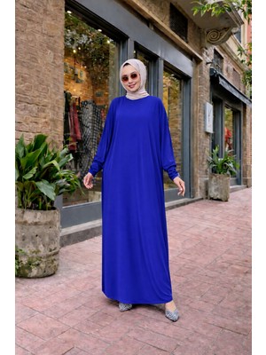 Comstar Kadın Premium Comfort Uzun Mavi Namaz Elbisesi