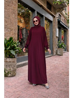 Comstar Kadın Premium Comfort Uzun Bordo Namaz Elbisesi
