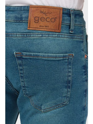 Geco Erkek Slim Fit Dar Kesim Pamuklu Esnek Likralı Denim Jean Kot Pantolon