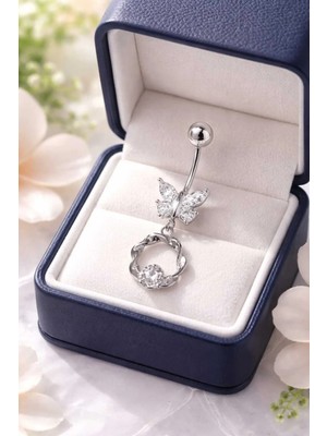 Begonia Accessories 316L Cerrahi Çelik Göbek Piercing Zirkon Taşlı – 2026 Fashion Premium Seri Belly Button Piercing – Kararma Yapmaz, Alerji Karşıtı, Paslanmaz Çelik Göbek Küpesi – Kadın Trend Takı - GP33