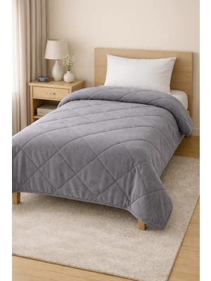 Gön Ev Tekstili Welsoft & Pamuk Çift Taraflı Yorgan – Bir Yüzü %100 Pamuk, Diğer Yüzü Welsoft Peluş – Sıcak Tutucu Kışlık