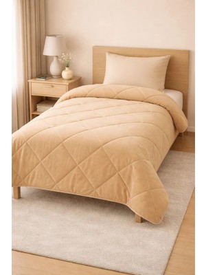 Gön Ev Tekstili Welsoft & Pamuk Çift Taraflı Yorgan – Bir Yüzü %100 Pamuk, Diğer Yüzü Welsoft Peluş – Sıcak Tutucu Kışlık