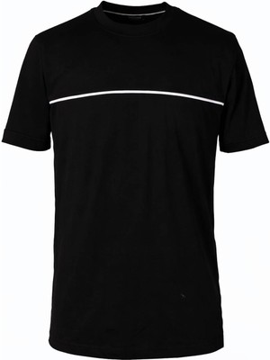 Trender O Yaka Tek Biyeli Siyah Erkek T-Shirt  Modal