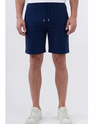 Veleno Erkek Lacivert Oversize Relaxed Bermuda Şort Rahat Kalıp