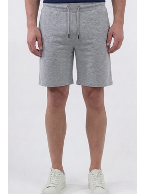 Veleno Erkek Gri Oversize Relaxed Bermuda Şort Rahat Kalıp