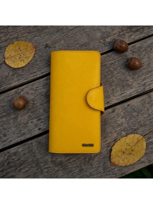 Grande Gerçek Deri Uniseks Cüzdan Ince Tasarım Büyük Boy