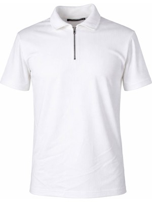 Trender Fermuarlı Ekru Erkek T-Shirt 2738
