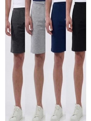 Veleno Erkek 4'lü Avantajlı Paket Oversize Relaxed Bermuda Şort Rahat Kalıp