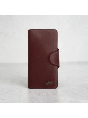 Grande Gerçek Deri Uniseks Cüzdan Ince Tasarım Büyük Boy