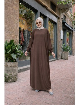 Comstar Kadın Premium Comfort Uzun Kahve Namaz Elbisesi