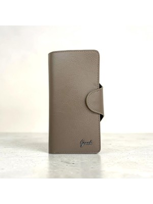 Grande Gerçek Deri Uniseks Cüzdan Ince Tasarım Büyük Boy