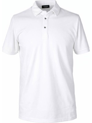 Trender 26YSS9000025 Beyaz Erkek T-Shirt Otoban Düğmeli