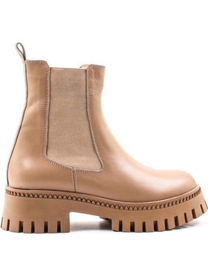 Fast Step Hakiki Deri Kürklü  Kadın Kalın Taban Bot 010KZA8473